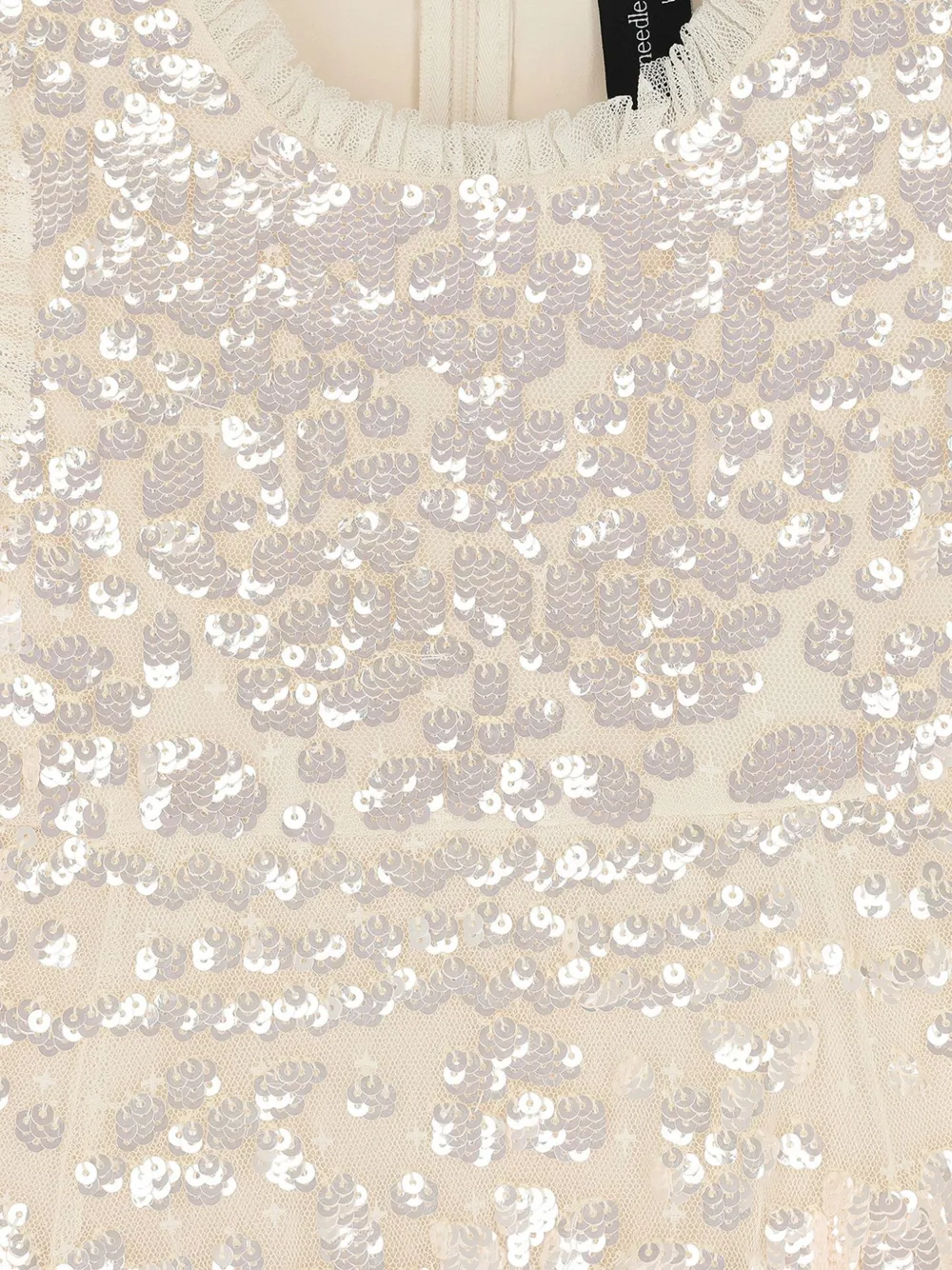NEEDLE & THREAD KIDS Jurk met ruches en pailletten Beige