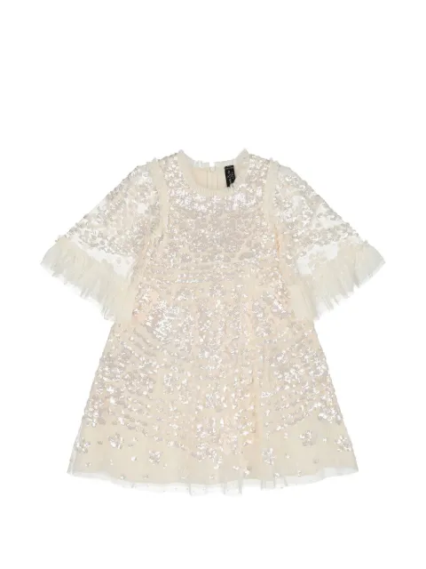 NEEDLE & THREAD KIDS sequin ruffled dress