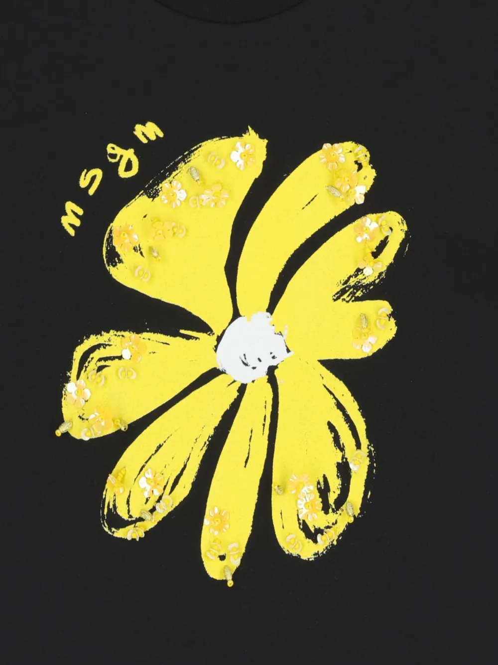 MSGM Kids T-shirt met bloemenprint Zwart