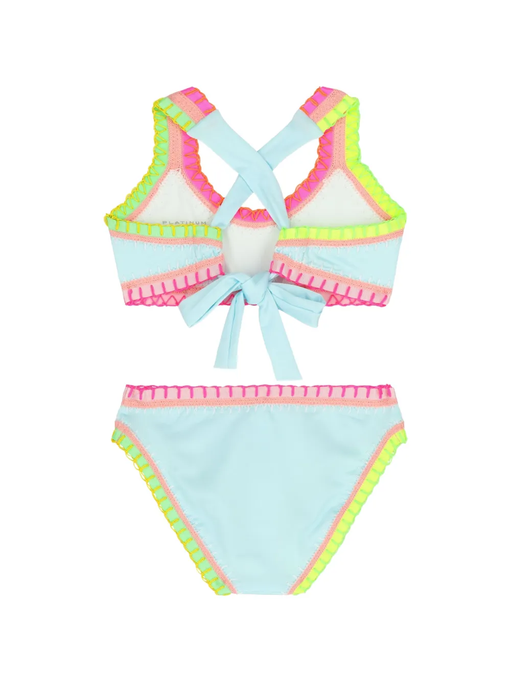 PQ Swim Kids Gehaakte bikini met gekruiste rug Blauw
