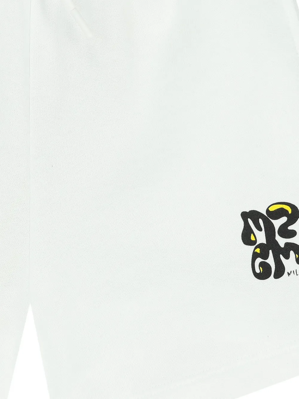 MSGM Kids Shorts met grafische print Wit