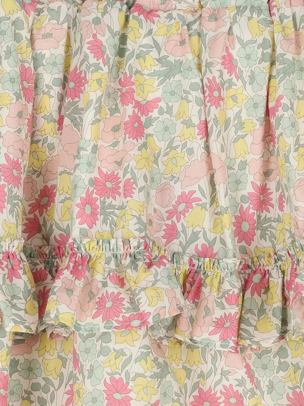 Tartine Et Chocolat Rok met ruches en bloemenprint Beige