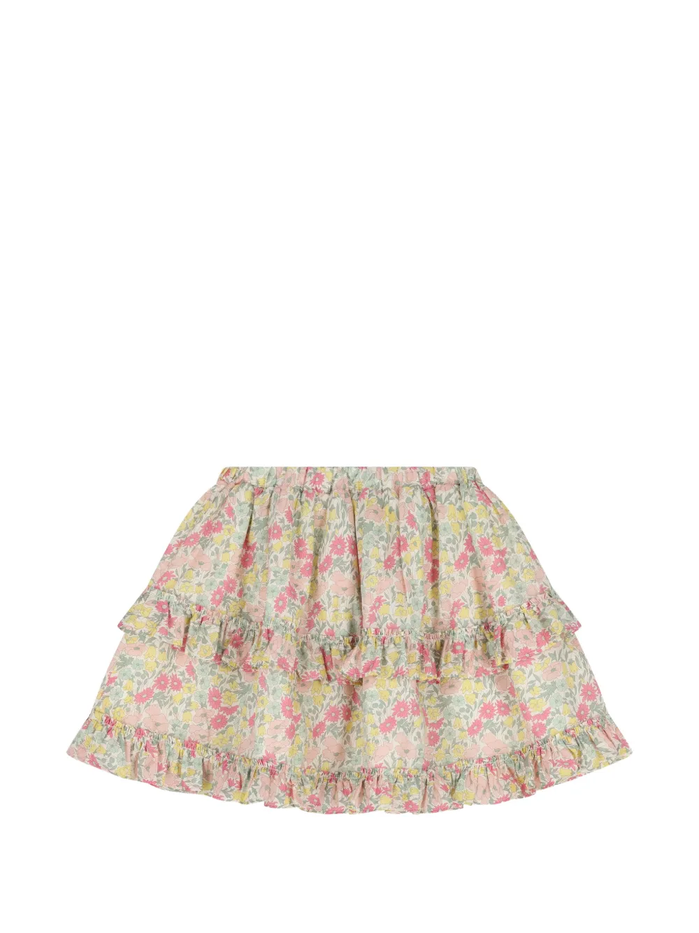 Tartine Et Chocolat Rok met ruches en bloemenprint Beige