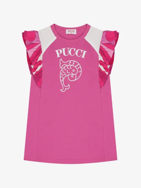 PUCCI Junior ruffled printed dress
