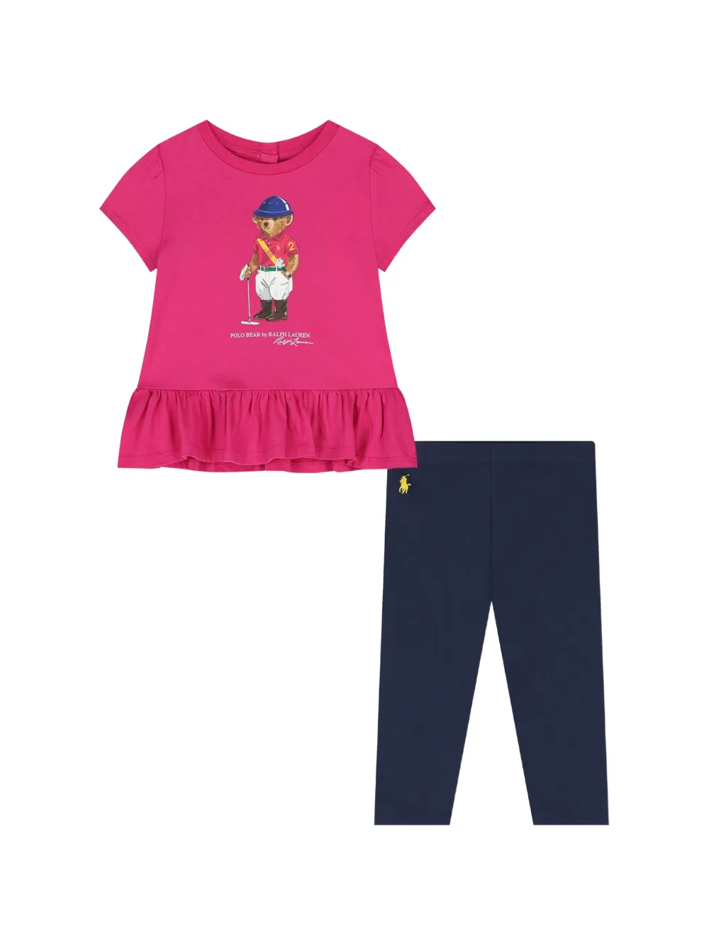 POLO RALPH LAUREN KIDS ruffled graphic trousers set of two - Blue