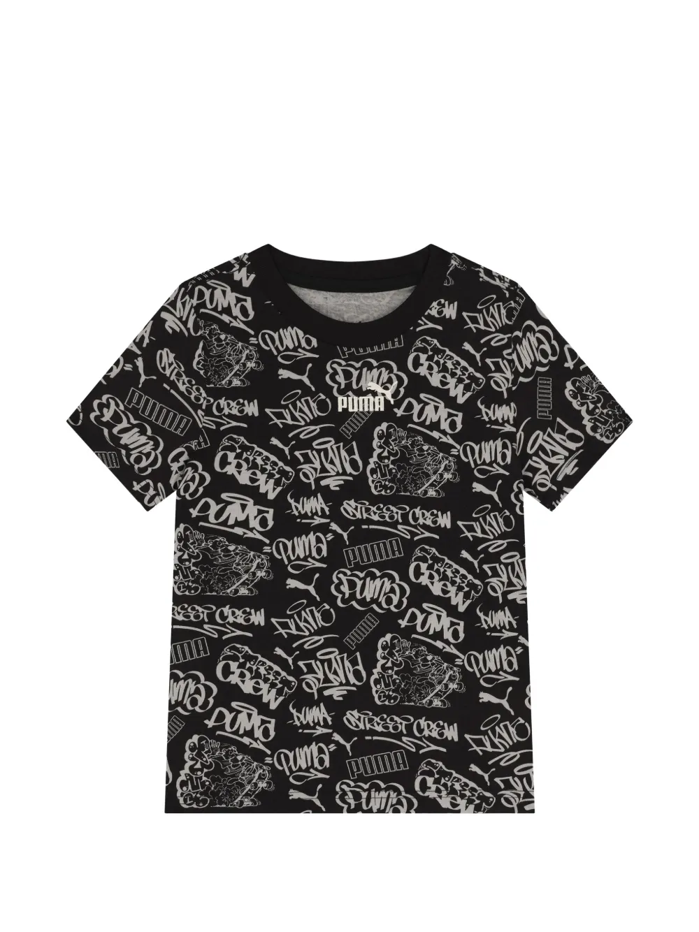 Puma Kids T-shirt girocollo con logo - Nero