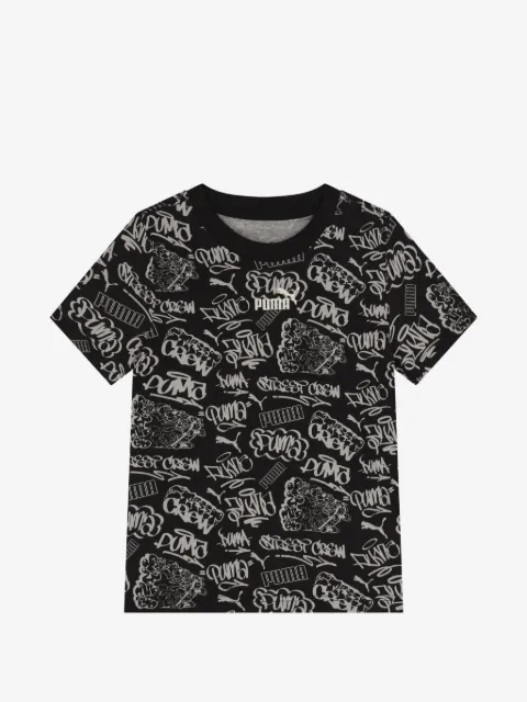 Puma Kids logo-graphic crew-neck T-shirt