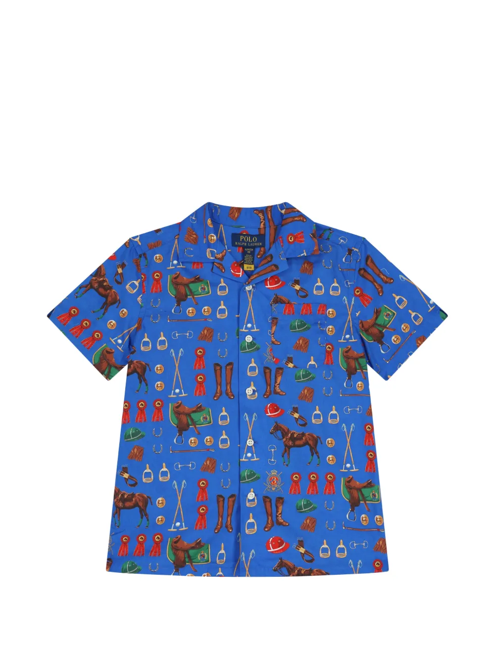 POLO RALPH LAUREN KIDS horse print shirt - Blue