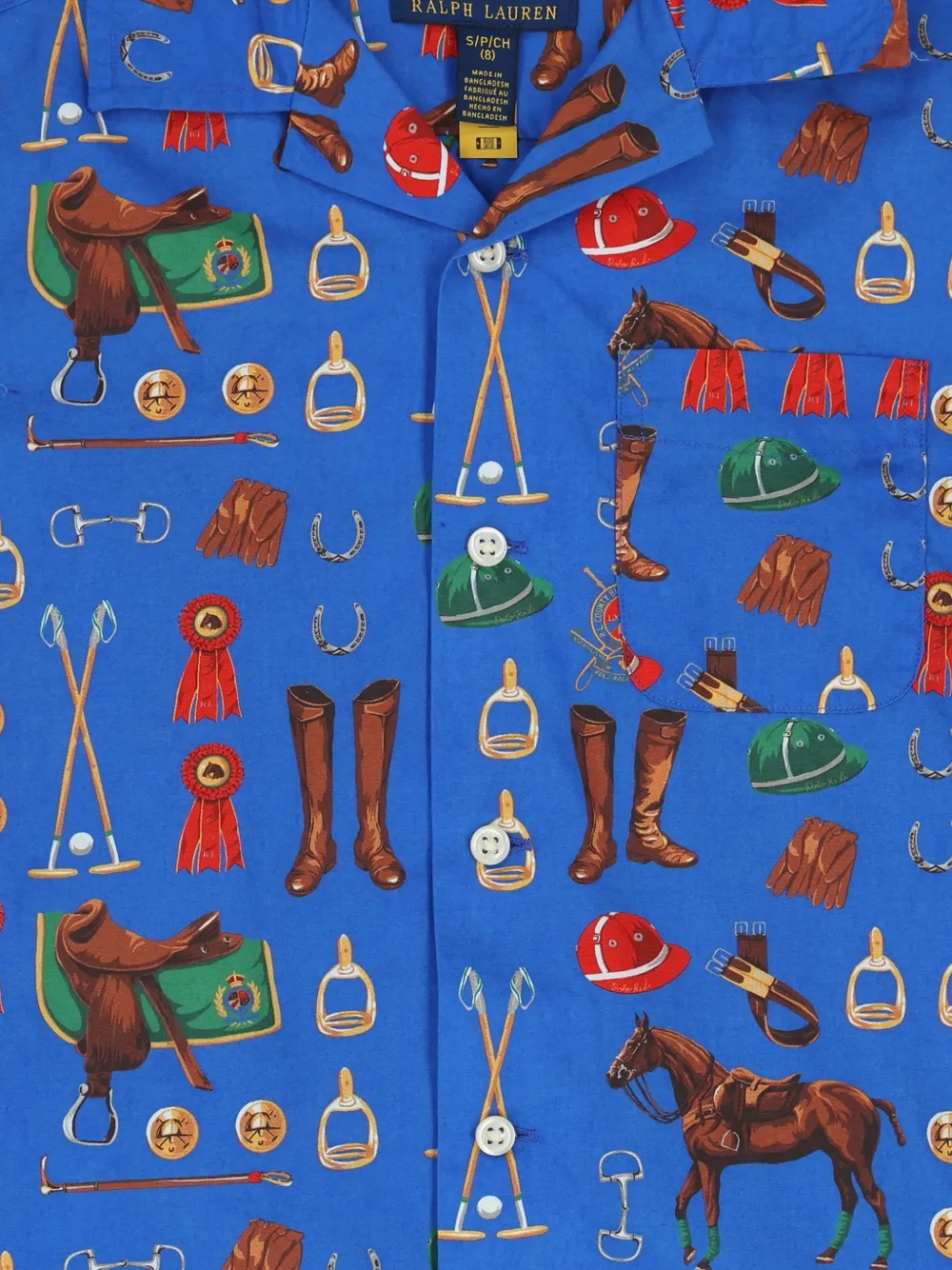 POLO RALPH LAUREN KIDS Shirt met paardenprint Blauw