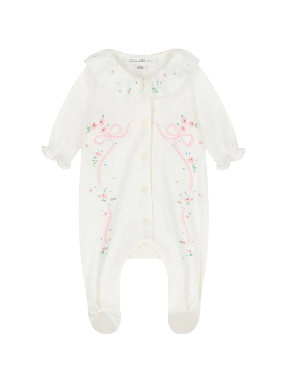 Tartine Et Chocolat Strampler mit Sternstickerei - Weiß