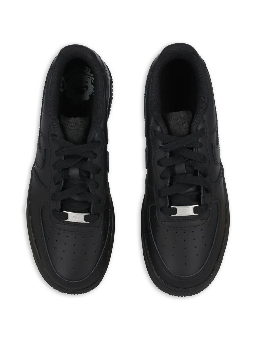 Nike Kids Air Force 1 logo-plaque lace-up fastening sneakers Zwart
