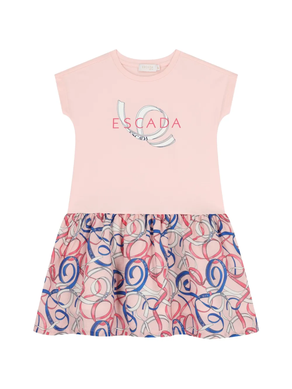 Escada Kids graphic-pattern dress - Pink