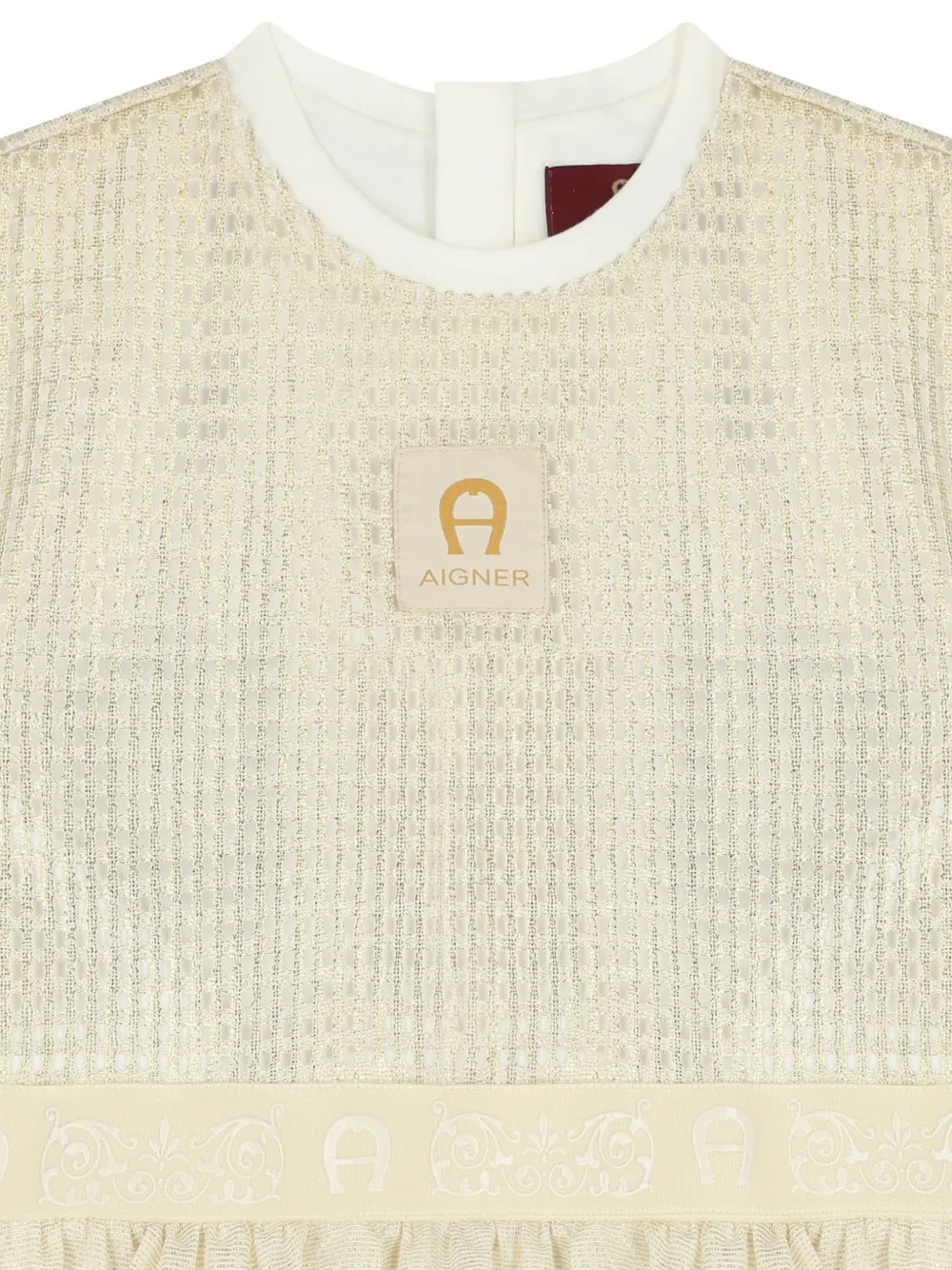 Aigner Kids Jurk met logo tailleband Geel