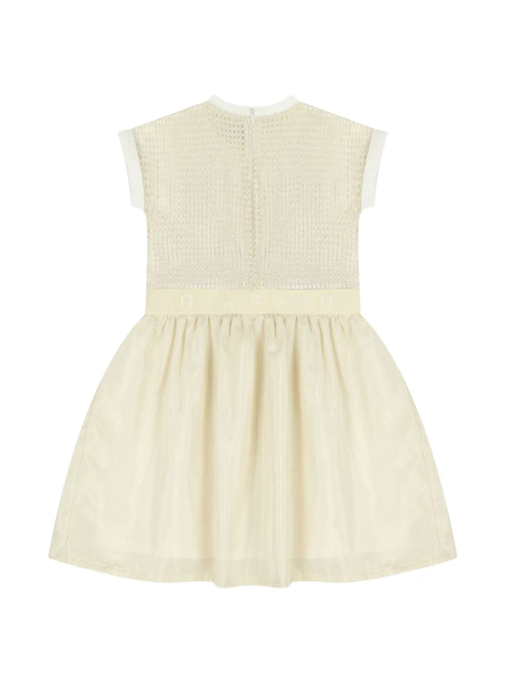 Aigner Kids Jurk met logo tailleband Geel