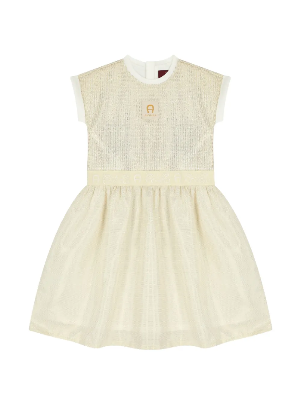 Aigner Kids logo-waistband dress - Giallo