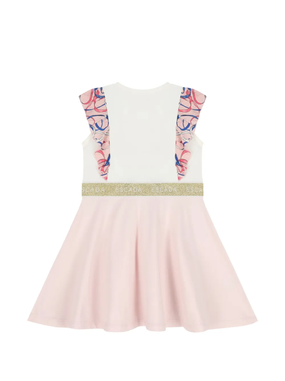 Escada Kids Jurk met geborduurd logo en ruches Roze