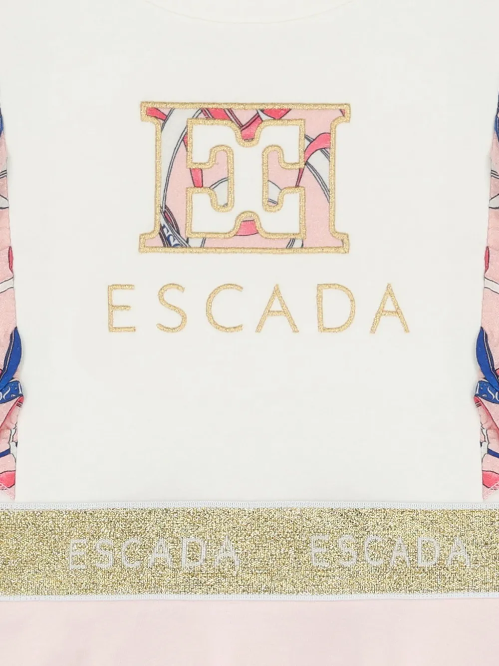 Escada Kids Jurk met geborduurd logo en ruches Roze