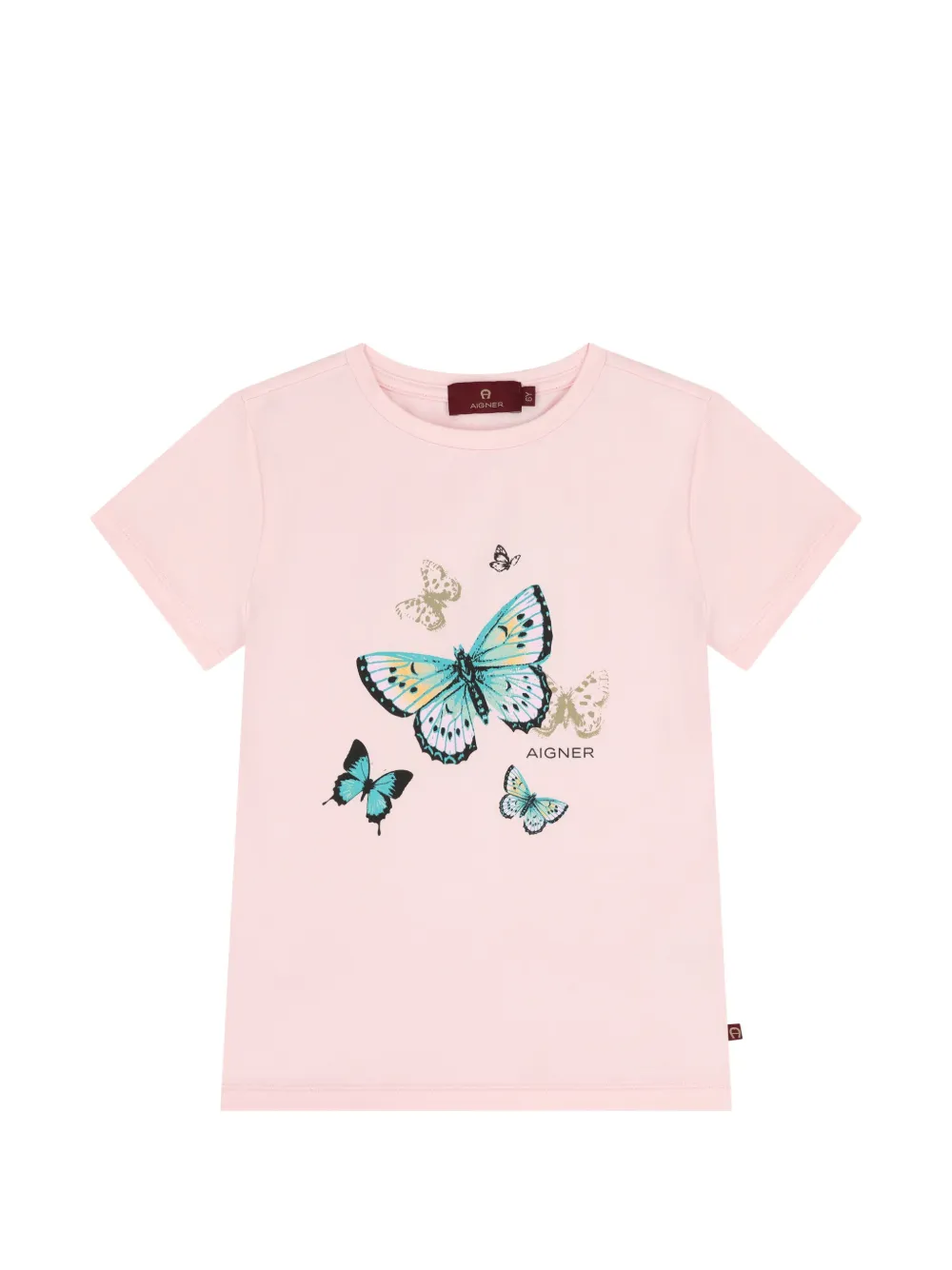 Aigner Kids butterfly-print T-shirt - Rosa
