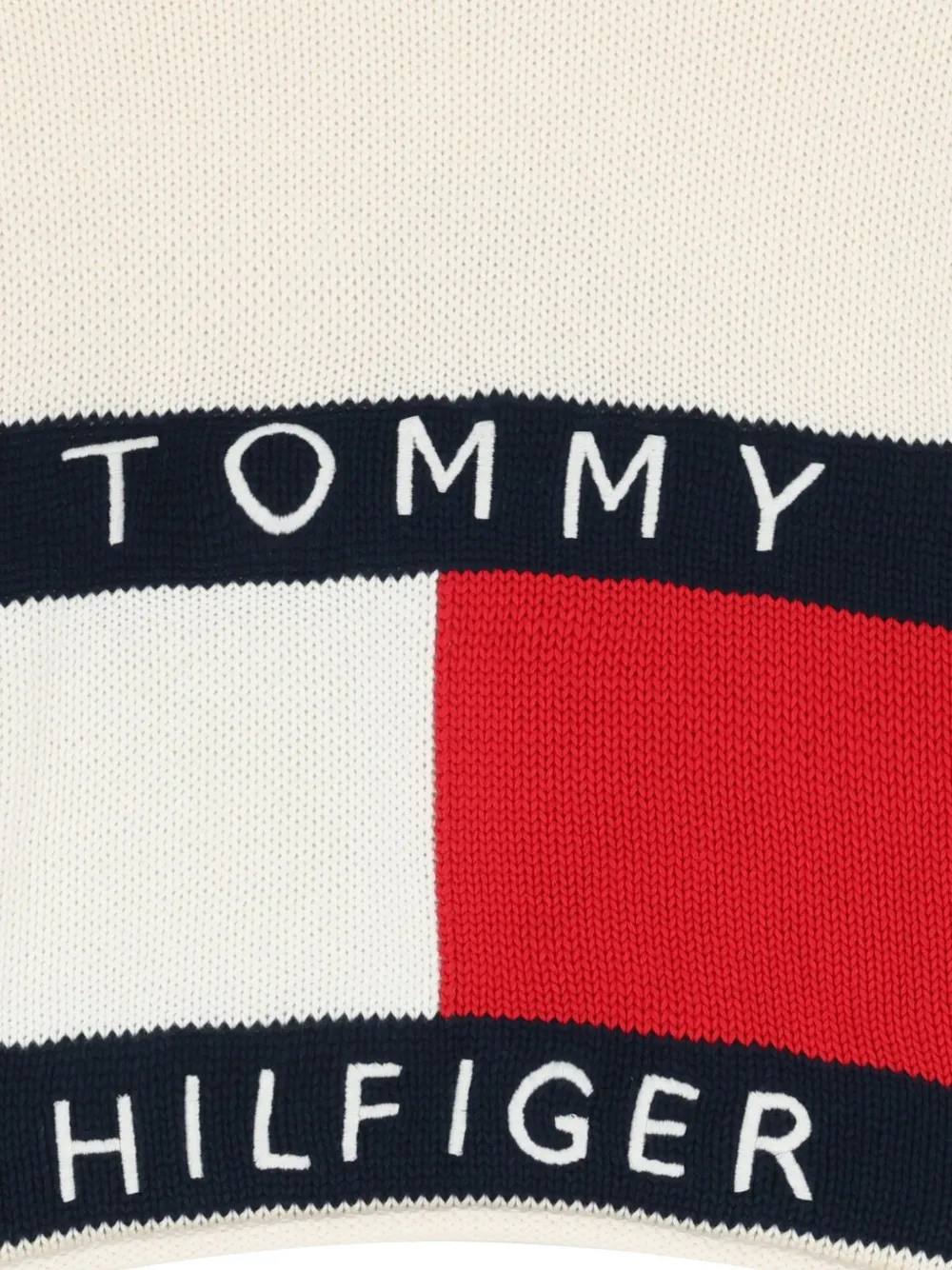 Tommy Hilfiger Junior Trui met colourblocking en ronde hals Beige