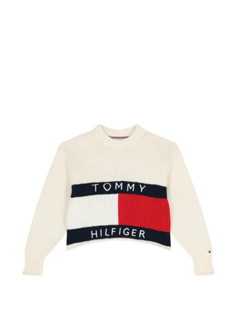 Tommy Hilfiger Junior sweater med rund hals og colourblocking