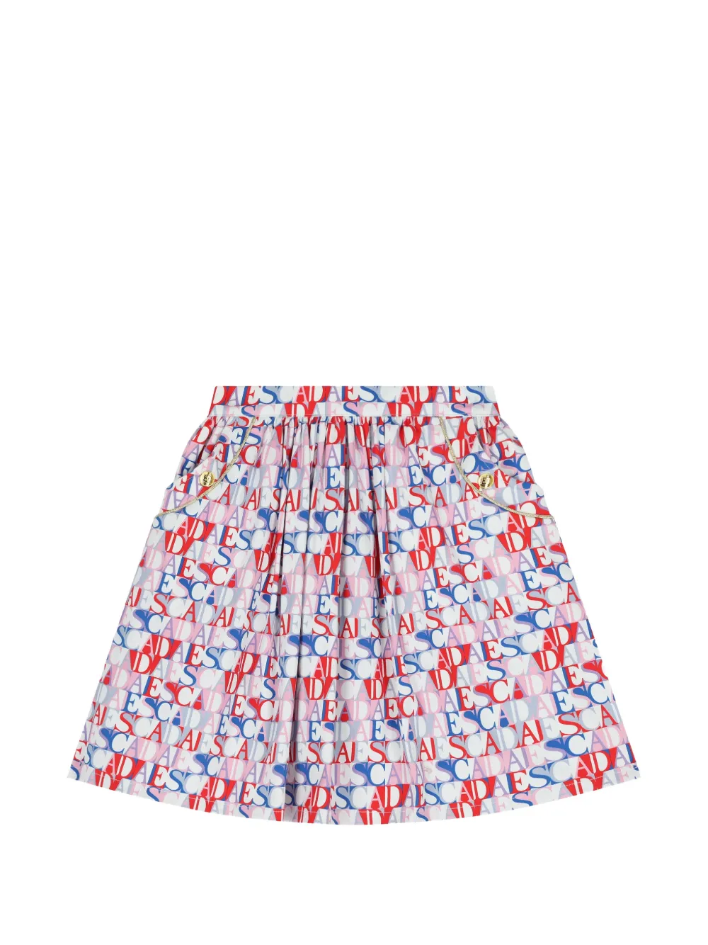 Escada Kids printed button skirt - Bianco