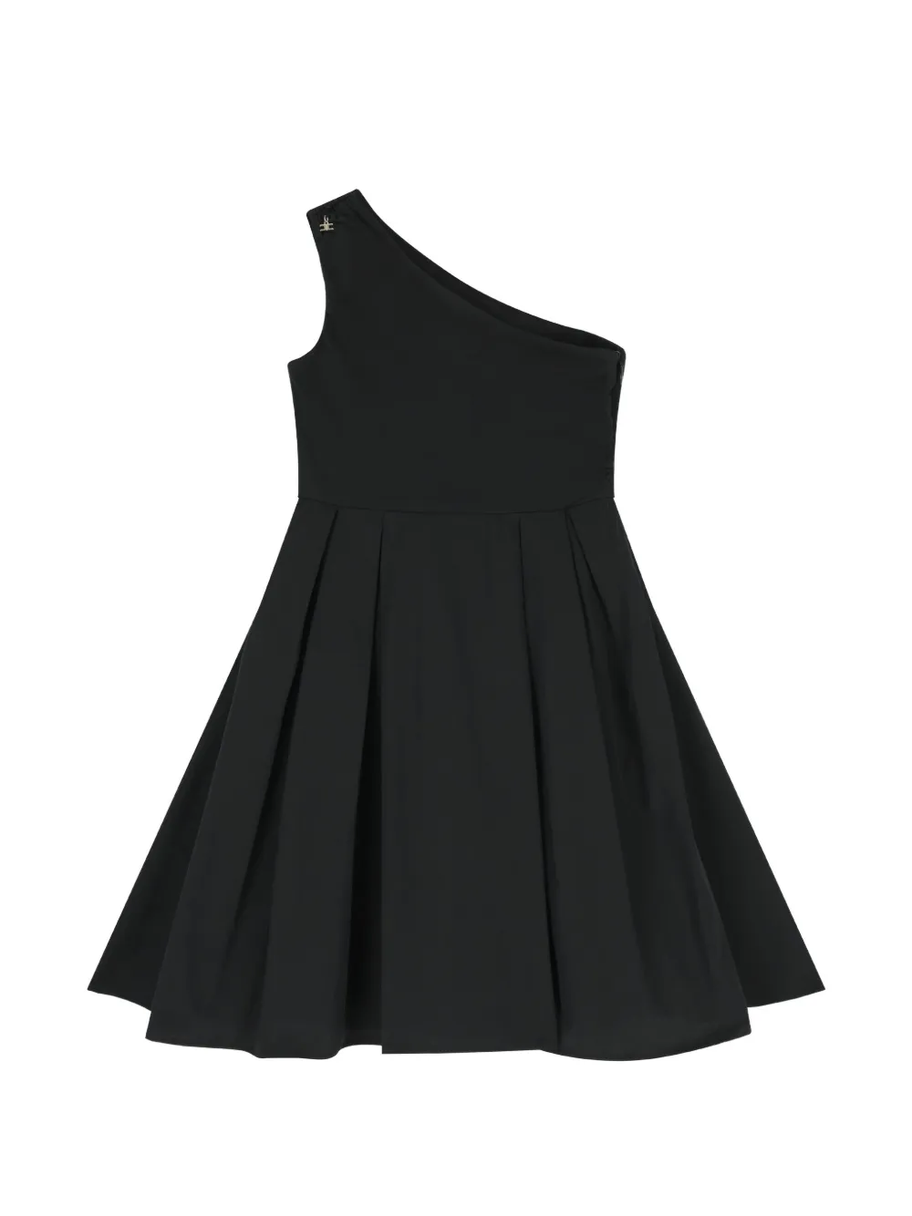 Elisabetta Franchi Kids Abito monospalla plissettato - Nero