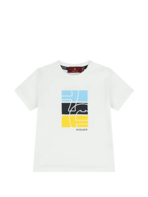 Aigner Kids playera con logo estampado