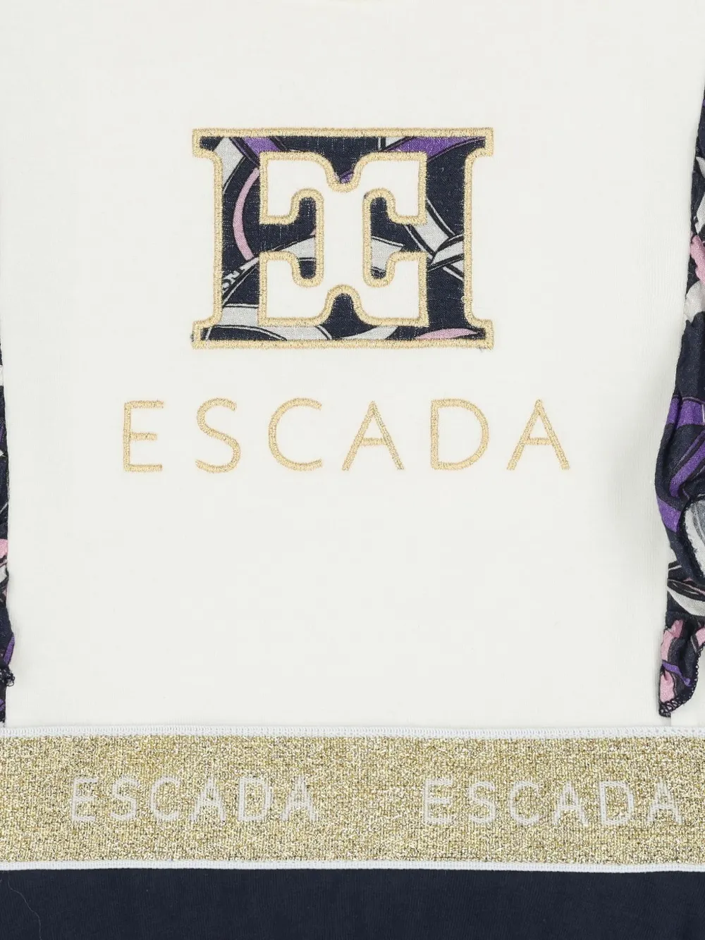Escada Kids Jurk met ruche taille Blauw