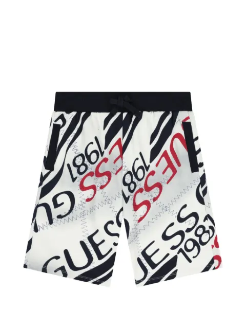 guess kids shorts con pretina estampada