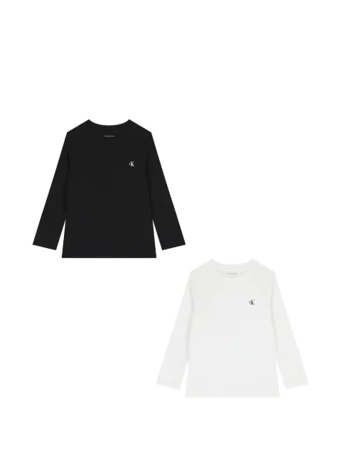 Calvin Klein Kids set de playeras con logo y manga larga (set de 2)