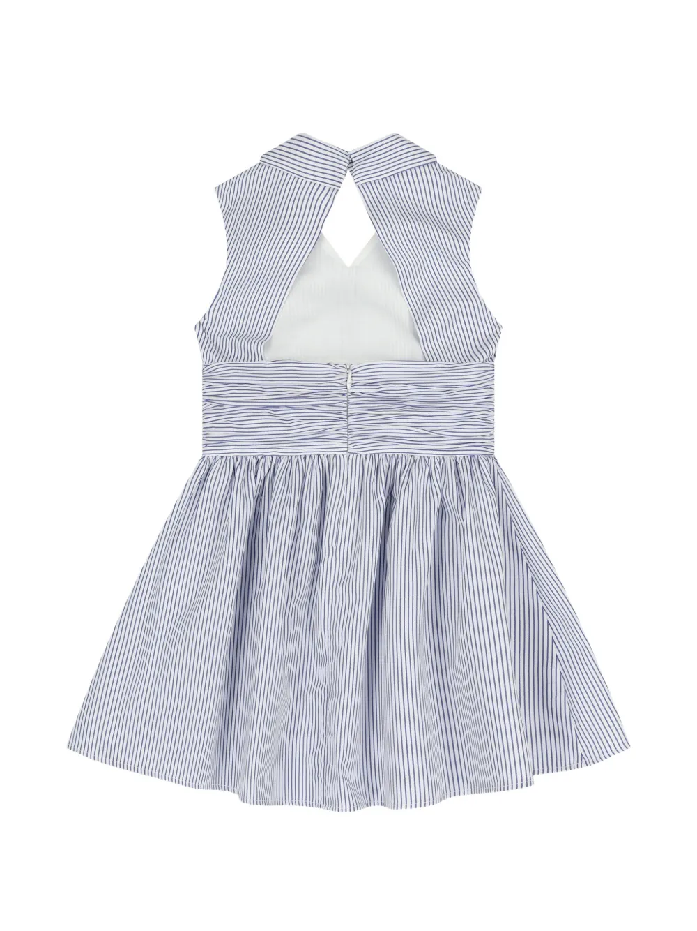 Elisabetta Franchi Kids Gestreepte jurk met kraag Blauw