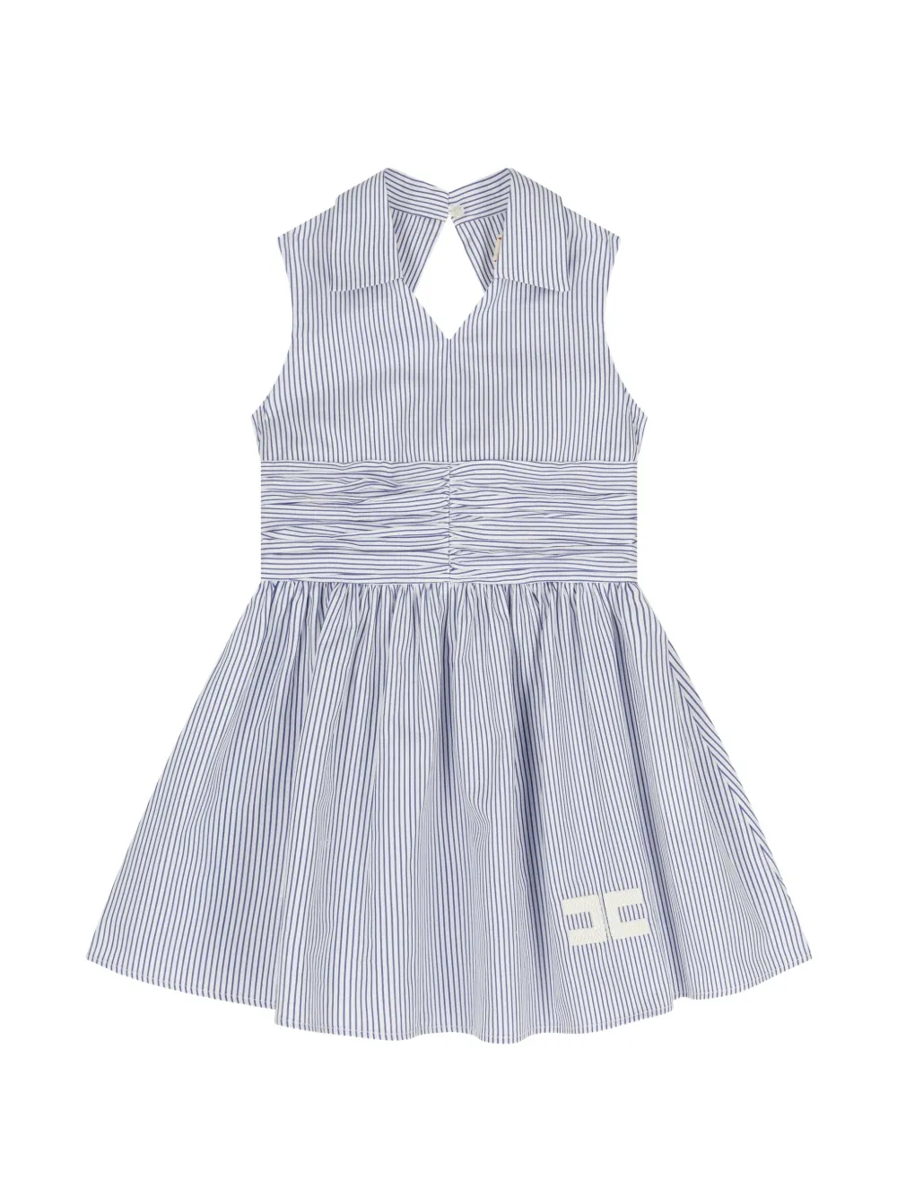 Elisabetta Franchi Kids striped collar dress - Blue