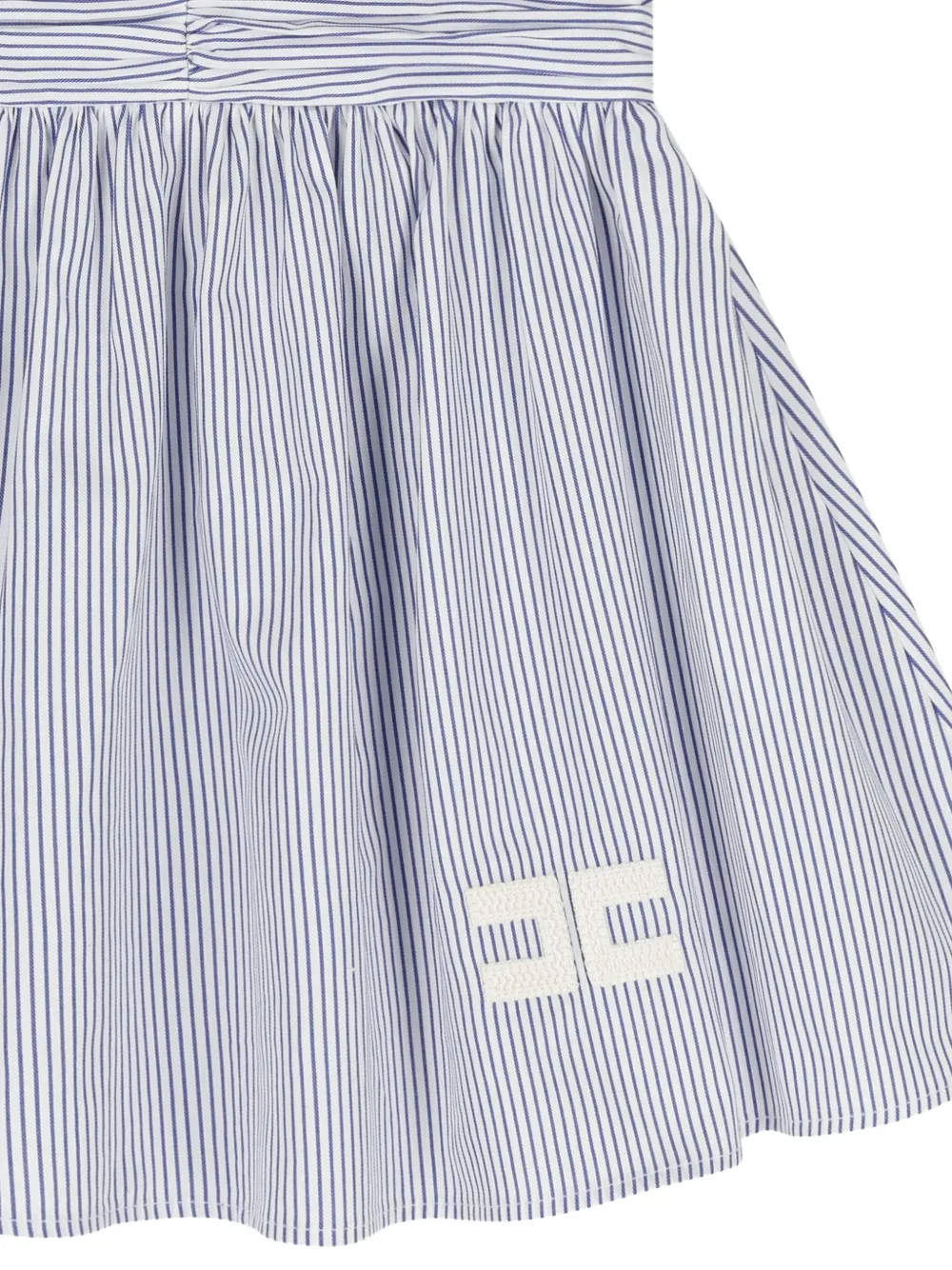 Elisabetta Franchi Kids Gestreepte jurk met kraag Blauw