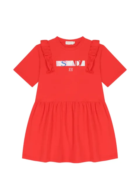 Escada Kids ruffled graphic dress