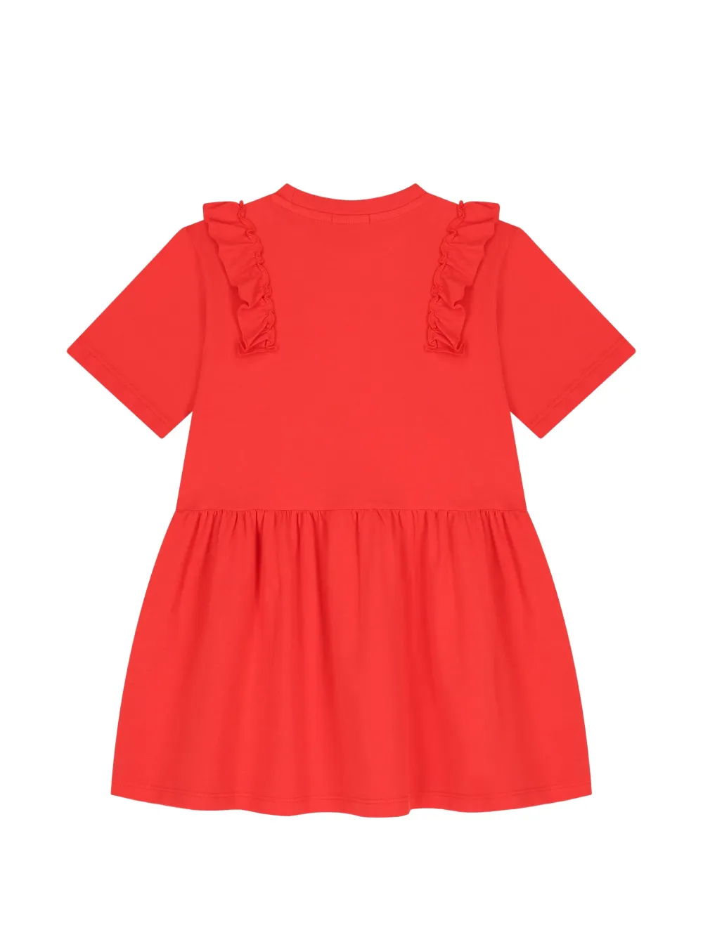 Escada Kids Grafische jurk met ruches Rood