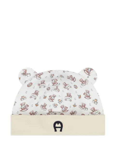 Aigner Kids gorro con oso estampado