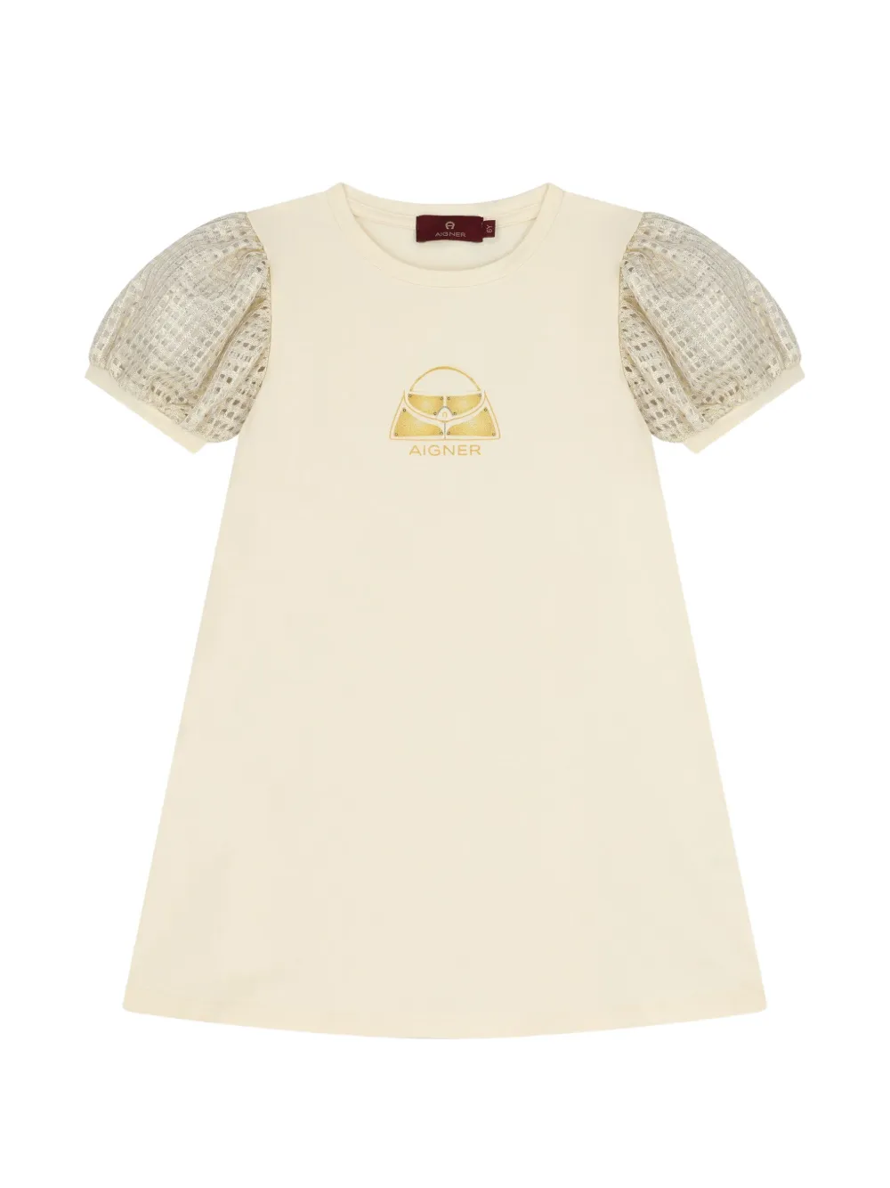 Aigner Kids puff-sleeve dress - Toni neutri