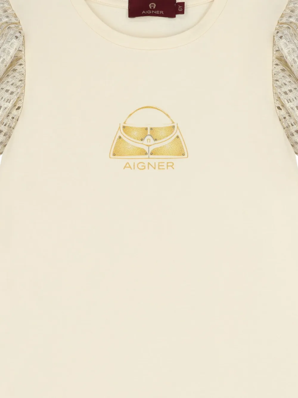 Aigner Kids Jurk met pofmouwen Beige