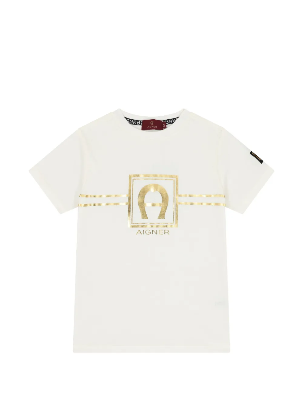 Aigner Kids logo-print T-shirt - Toni neutri