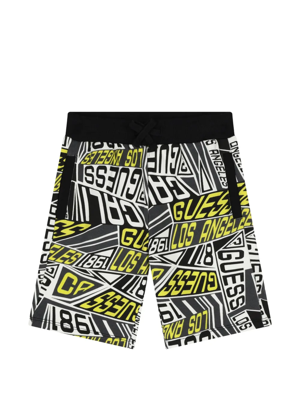 guess kids geometric-print drawstring-fastening shorts - Black