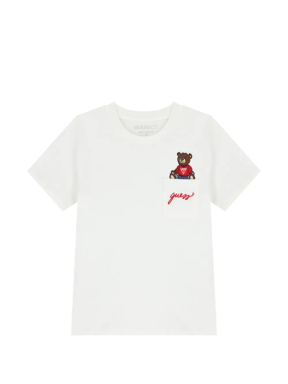 guess kids logo-embroidered T-shirt - Bianco