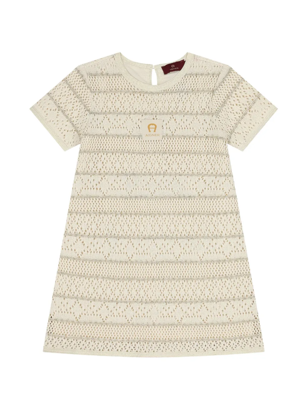 Aigner Kids logo-patch dress - Toni neutri