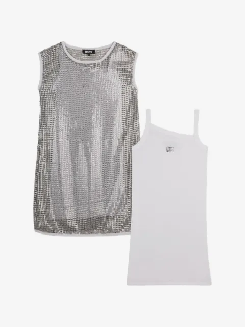 Dkny Kids set de vestido bordados con lentejuelas (set de 2 piezas)