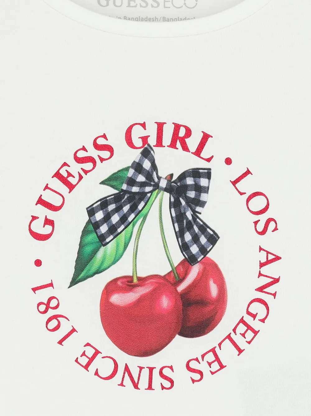guess kids T-shirt met kersenprint Wit