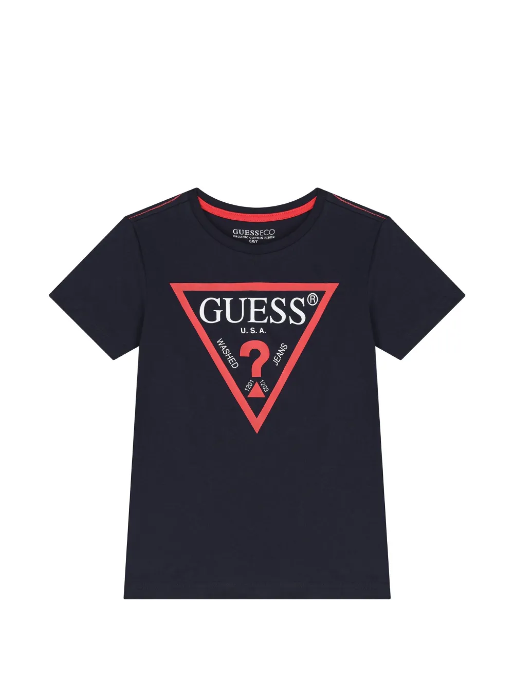guess kids graphic-print T-shirt - Blu