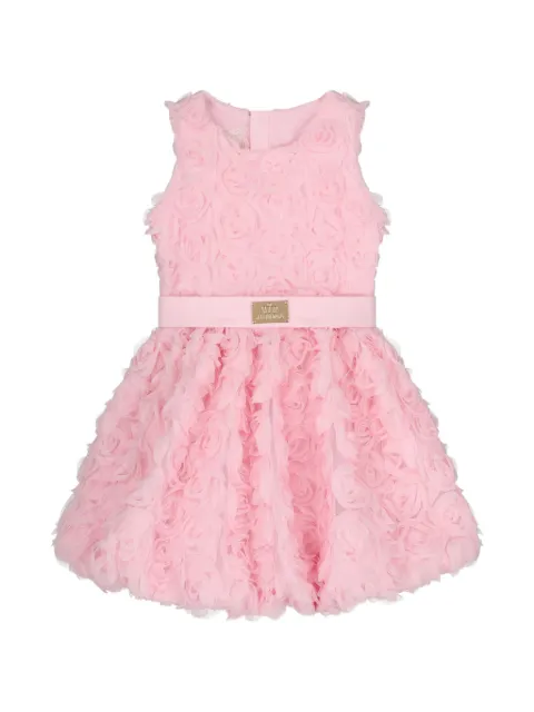 Escada Kids vestido con cinturón y aplique de rosa