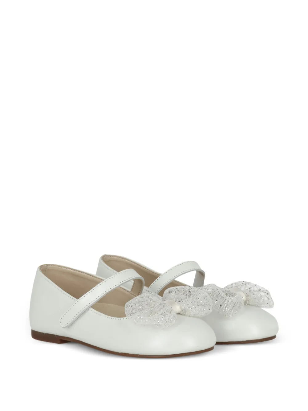 BabyWalker bow-detail touch-strap ballerinas - White