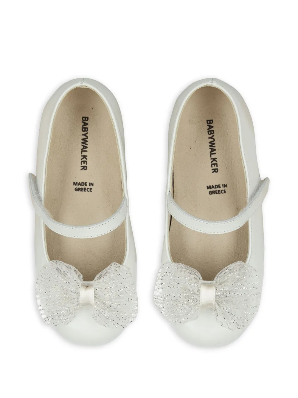 BabyWalker Ballerina's met klittenband en strik Wit