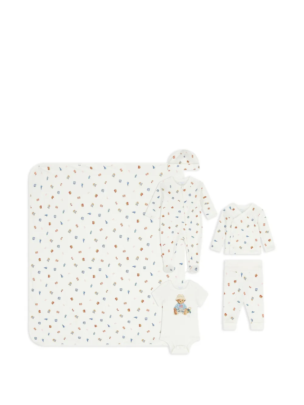 POLO RALPH LAUREN KIDS Strampler-Set mit Polo Bears & Berry - Nude