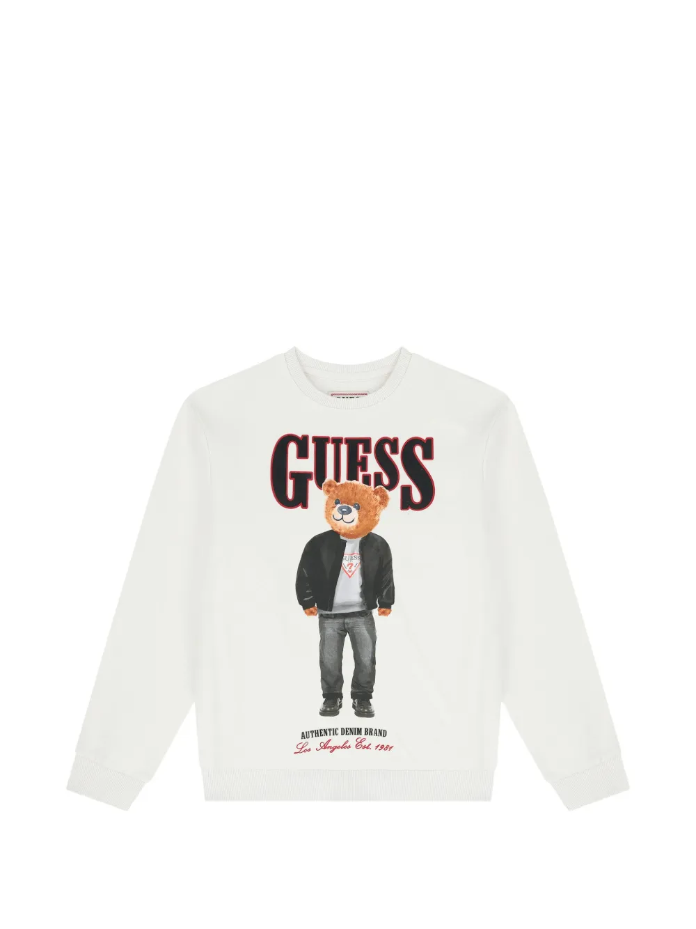 guess kids Felpa con stampa Teddy Bear - Bianco